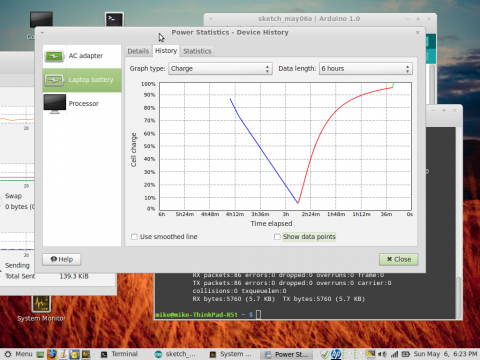 battery charging laptop linux